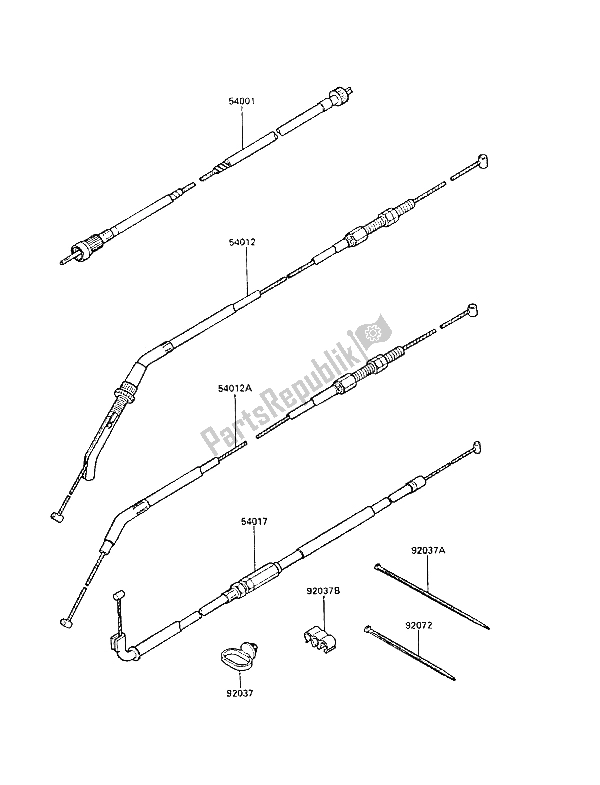 All parts for the Cables of the Kawasaki GPZ 1000 RX 1987