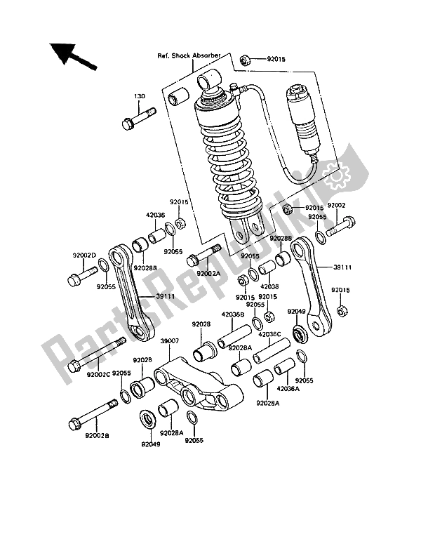 All parts for the Suspension of the Kawasaki GPZ 550 1988