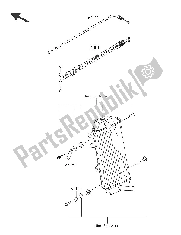 All parts for the Cables of the Kawasaki KX 450F 2016