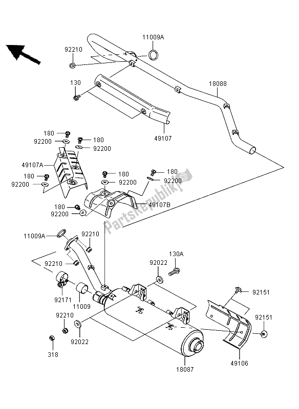 All parts for the Muffler ( Jkavfda16b503806) of the Kawasaki KVF 750 4X4 2006