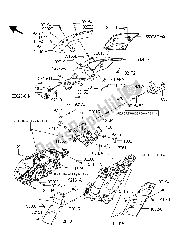 Todas las partes para Capota Superior de Kawasaki Z 1000 ABS 2012