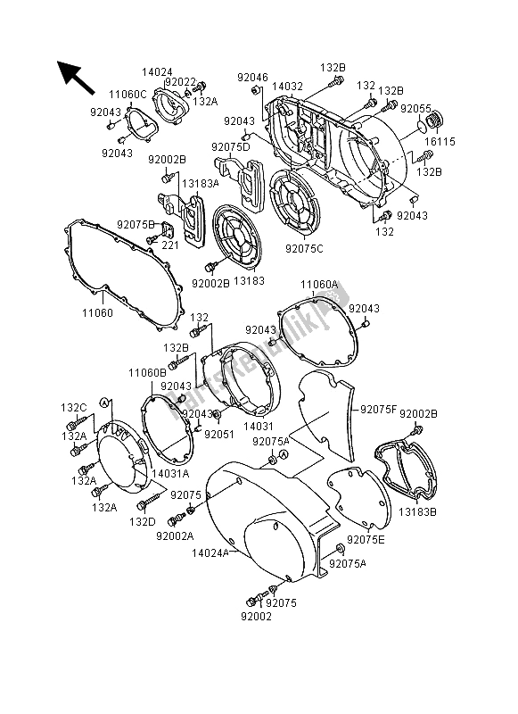 Todas las partes para Cubierta Del Motor de Kawasaki VN 15 1500 1995