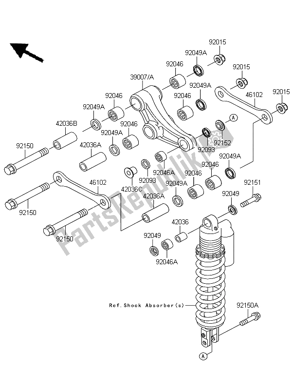 Alle onderdelen voor de Suspensie van de Kawasaki KX 85 SW LW 2011