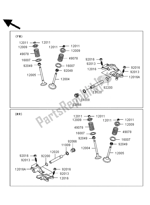 Tutte le parti per il Valvola del Kawasaki KVF 750 4X4 2007