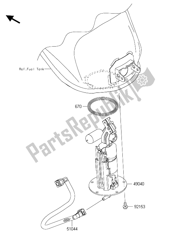 Toutes les pièces pour le Pompe à Essence du Kawasaki Versys 1000 2015