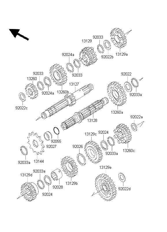 All parts for the Transmission of the Kawasaki KLX 300R 1999