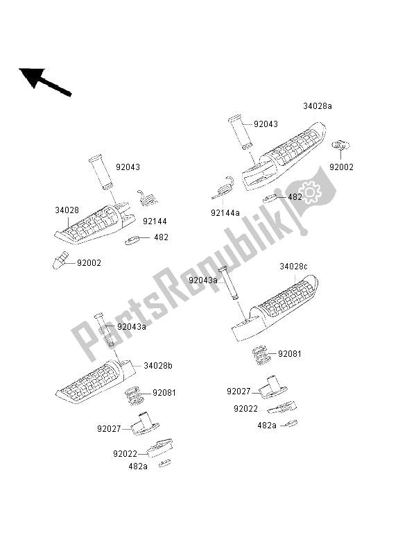 Toutes les pièces pour le Repose-pieds du Kawasaki ZZ R 600 2002