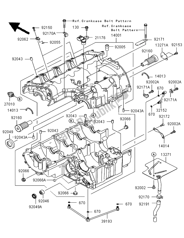 Todas las partes para Caja Del Cigüeñal de Kawasaki Z 750R 2011