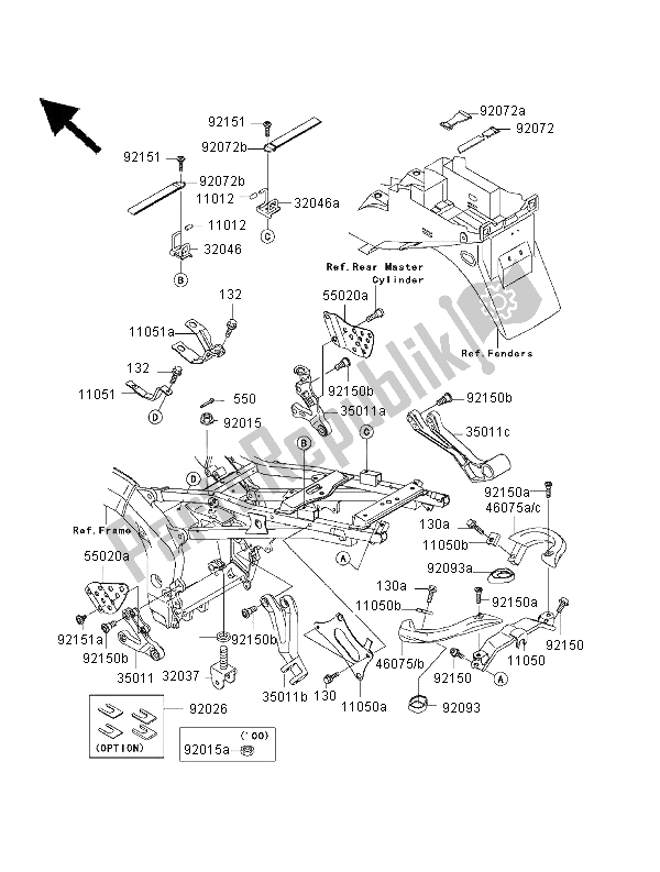 Toutes les pièces pour le Compartiment Des Piles du Kawasaki Ninja ZX 6R 600 2000