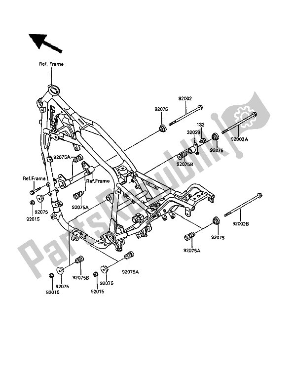 All parts for the Frame Fittings of the Kawasaki VN 750 Twin 1994