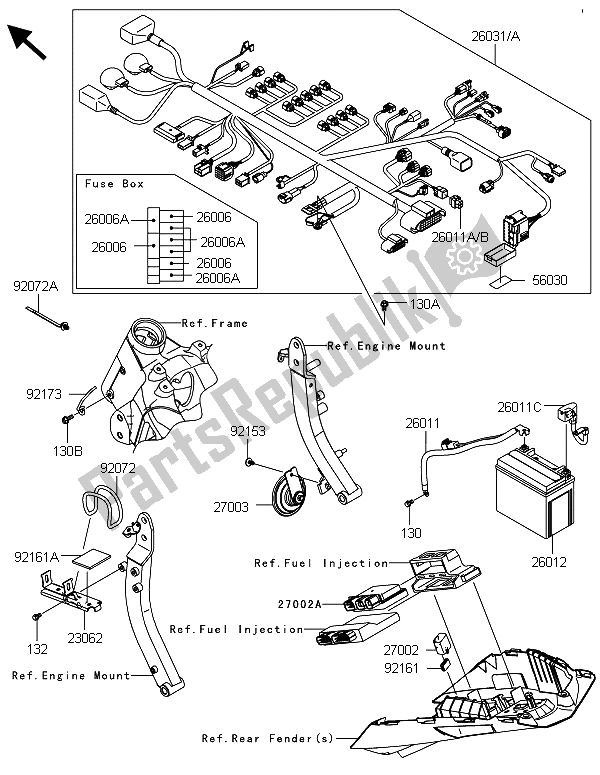 Todas las partes para Equipo Eléctrico Del Chasis de Kawasaki Z 1000 2013