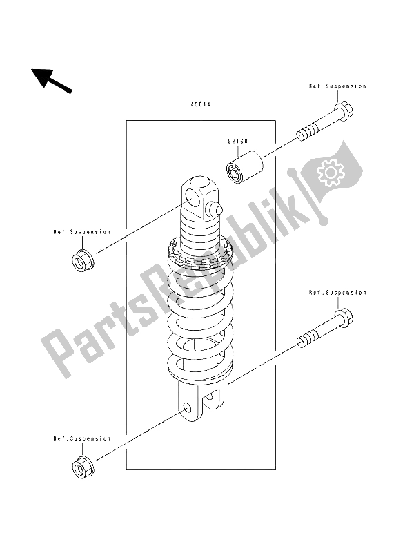 All parts for the Shock Absorber(s) of the Kawasaki ZXR 750 1994