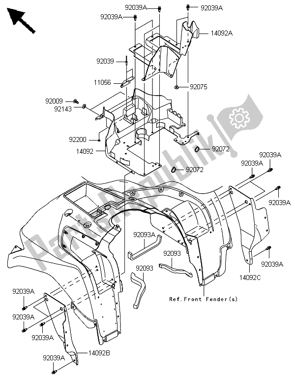 Todas las partes para Solapa de Kawasaki Brute Force 750 4X4I Epsgef 2014