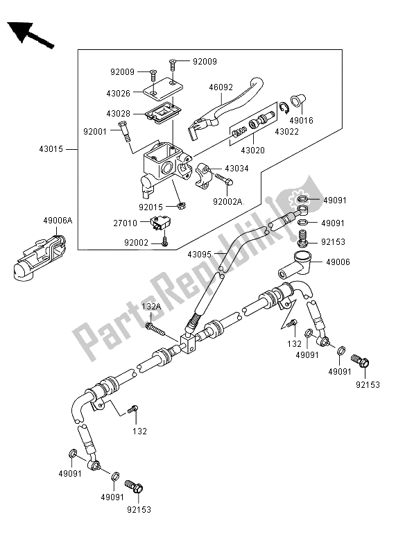 All parts for the Front Master Cylinder of the Kawasaki KVF 750 4X4 2011