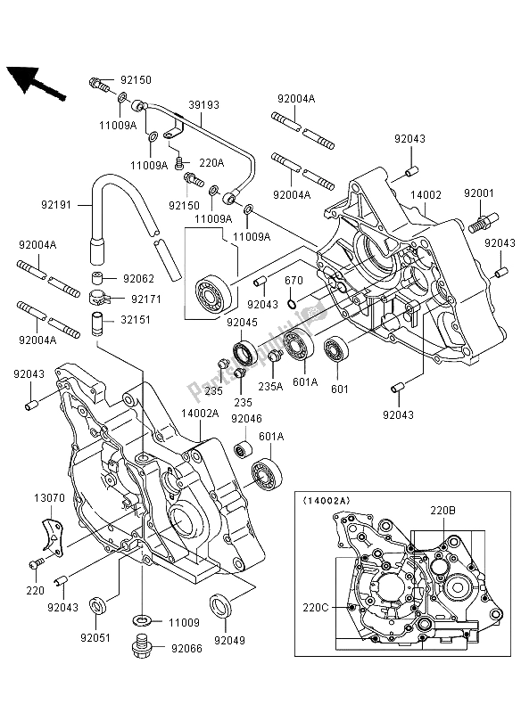 Tutte le parti per il Carter del Kawasaki KLX 110 2003