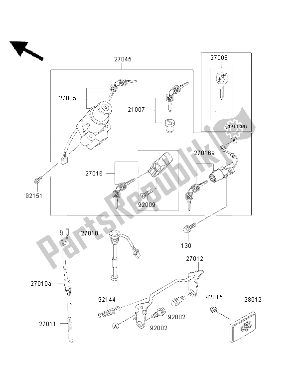 Tutte le parti per il Interruttore Di Accensione del Kawasaki KMX 125 1999