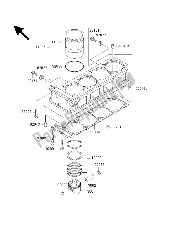 Todas las partes para Cilindro Y Pistón (es) de Kawasaki ZRX 1100 2000