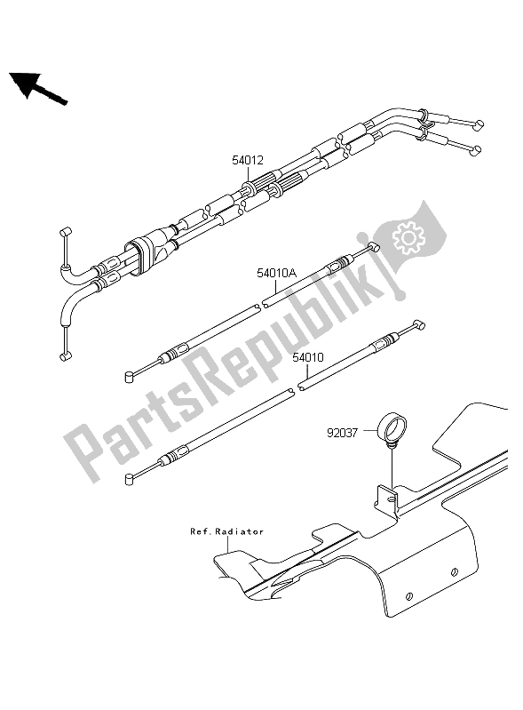 Alle onderdelen voor de Kabels van de Kawasaki ZZR 1400 ABS 2009