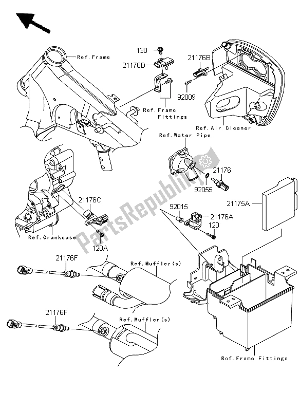 All parts for the Fuel Injection of the Kawasaki VN 900 Custom 2009