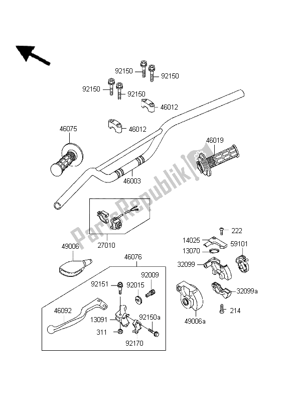 Todas las partes para Manillar de Kawasaki KX 80 SW LW 1999