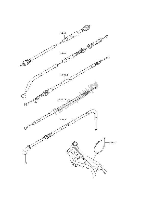 Alle onderdelen voor de Kabels van de Kawasaki EL 250D 1992