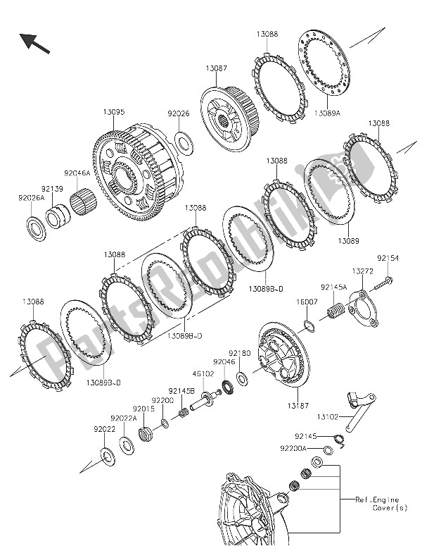 Toutes les pièces pour le Embrayage du Kawasaki Ninja ZX 6R ABS 600 2016