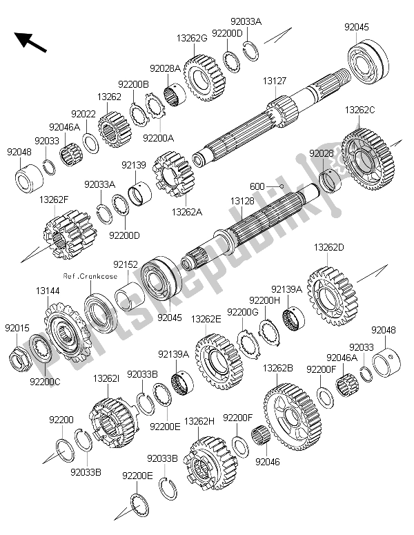 All parts for the Transmission of the Kawasaki Z 1000 SX ABS 2015