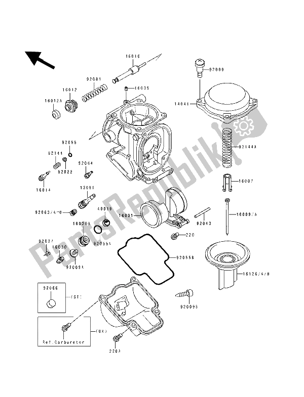 Tutte le parti per il Parti Del Carburatore del Kawasaki ZZ R 600 1992