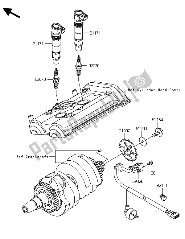 All parts for the Ignition System of the Kawasaki ER 6F 650 2014