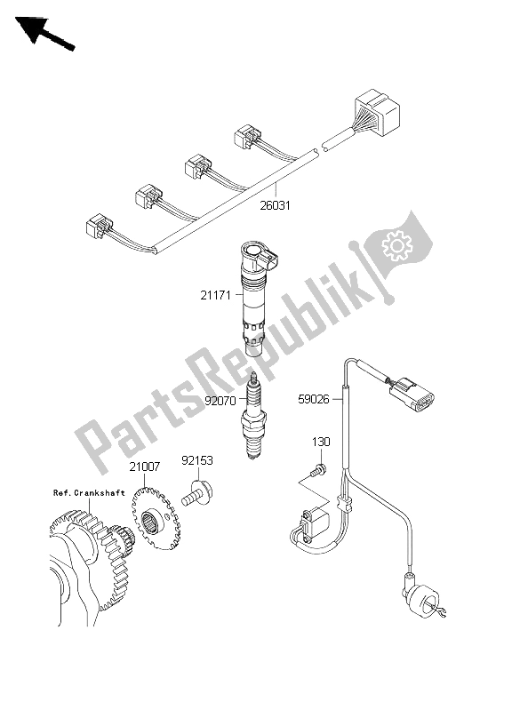 All parts for the Ignition System of the Kawasaki Z 1000 ABS 2008