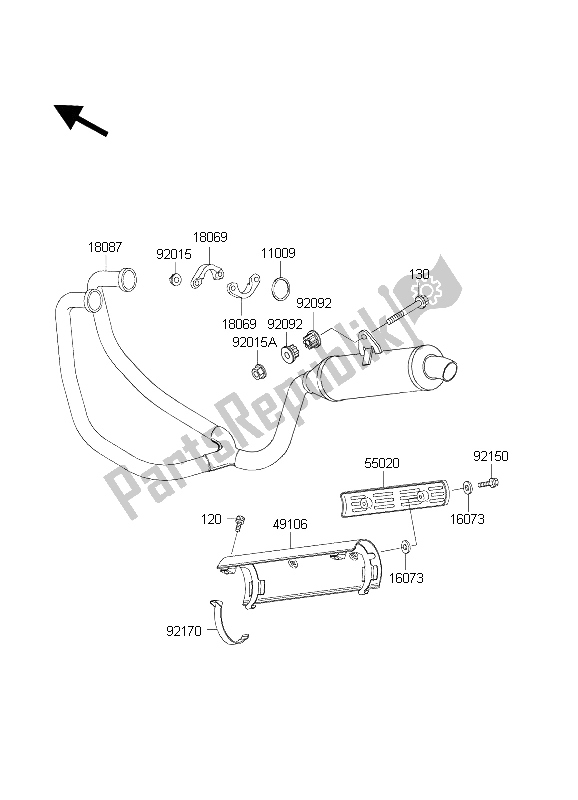 Tutte le parti per il Silenziatore (s) del Kawasaki KLE 500 2003