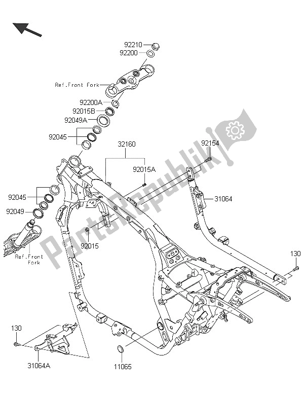 All parts for the Frame of the Kawasaki Vulcan 1700 Voyager ABS 2016