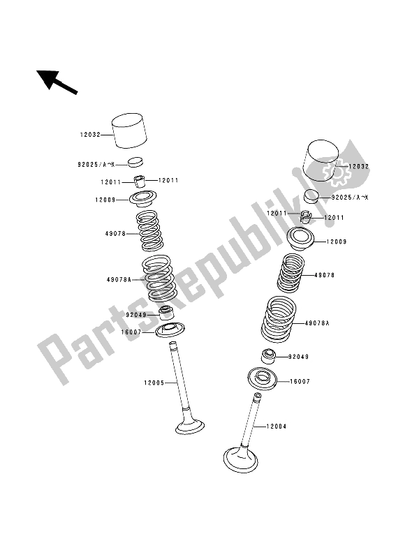 Tutte le parti per il Valvola del Kawasaki Zephyr 750 1992