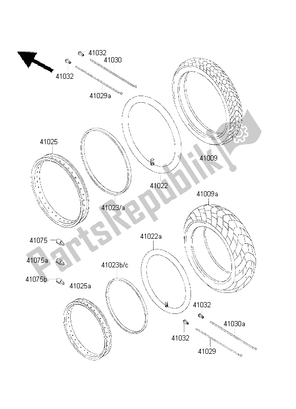 All parts for the Tires of the Kawasaki EN 500 2001