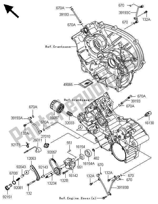 All parts for the Oil Pump of the Kawasaki Brute Force 750 4X4I Epsgef 2014