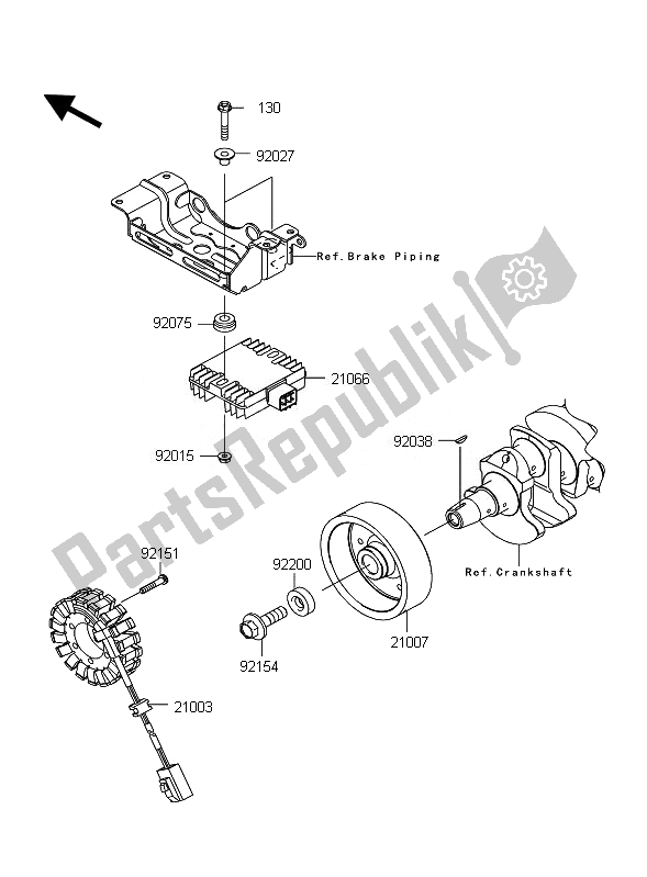 Wszystkie części do Generator Kawasaki Z 1000 ABS 2010