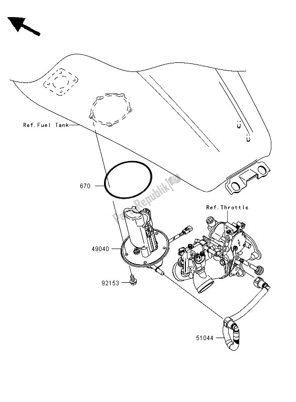 All parts for the Fuel Pump of the Kawasaki VN 1600 Classic 2006