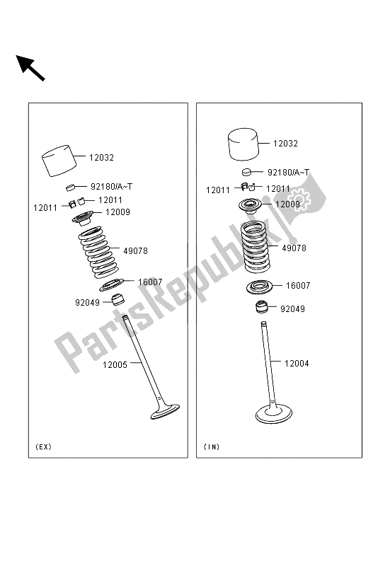 All parts for the Valve(s) of the Kawasaki ER 6F 650 2013