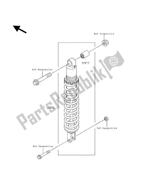 Tutte le parti per il Ammortizzatore del Kawasaki KDX 125 1993