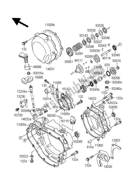 Tutte le parti per il Coperture Del Motore del Kawasaki KDX 200 1995