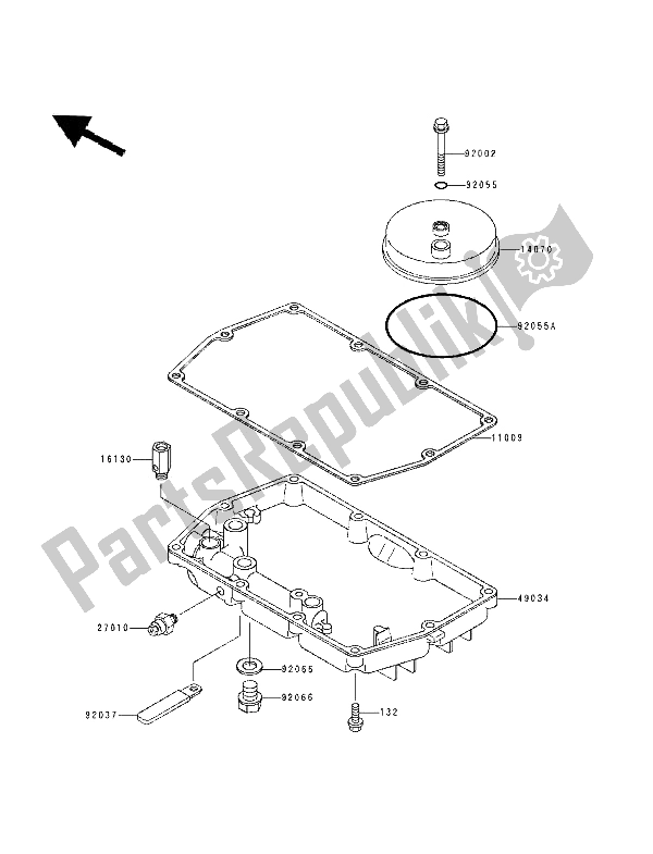 Tutte le parti per il Coperchio Sfiato E Coppa Dell'olio del Kawasaki GPZ 500S 1994