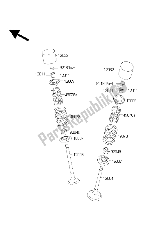 Tutte le parti per il Valvola del Kawasaki KLX 300R 1999