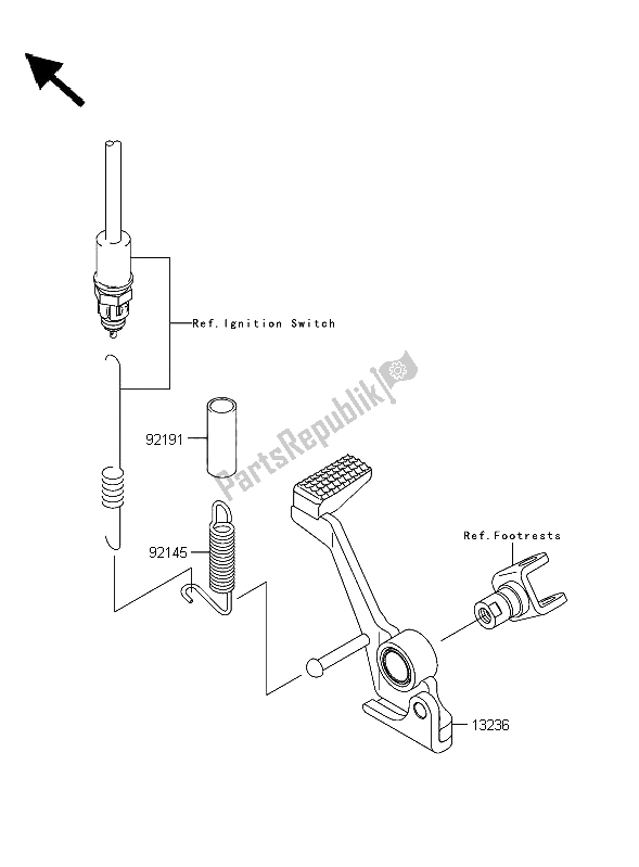 Tutte le parti per il Pedale Del Freno del Kawasaki Z 1000 2006