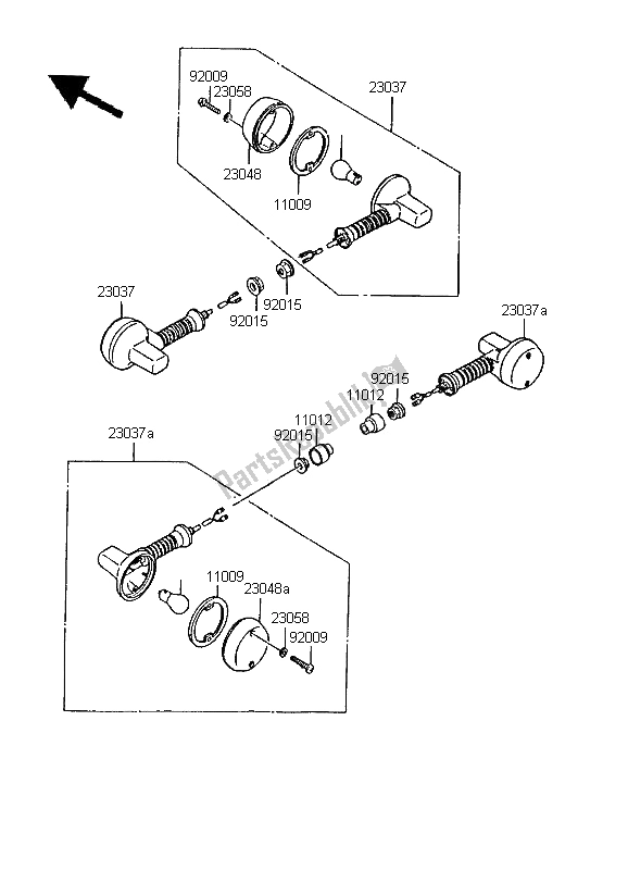 Toutes les pièces pour le Clignotants du Kawasaki KMX 125 LW 1995