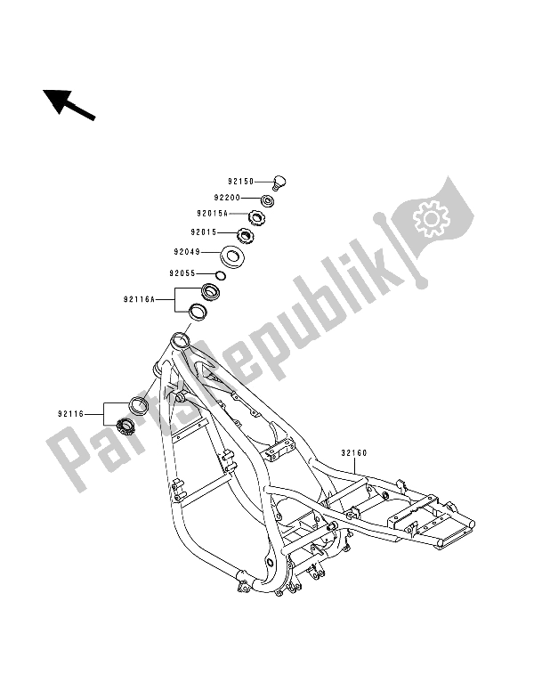 Todas las partes para Marco de Kawasaki Zephyr 750 1994