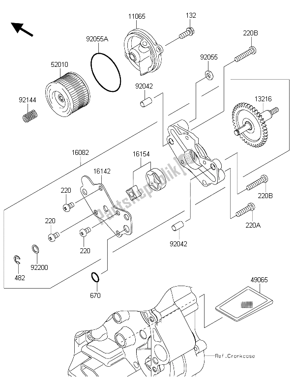 Todas las partes para Bomba De Aceite de Kawasaki Ninja 250 SL ABS 2015