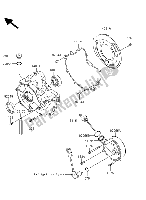 All parts for the Engine Covers of the Kawasaki KVF 360 4X4 2011