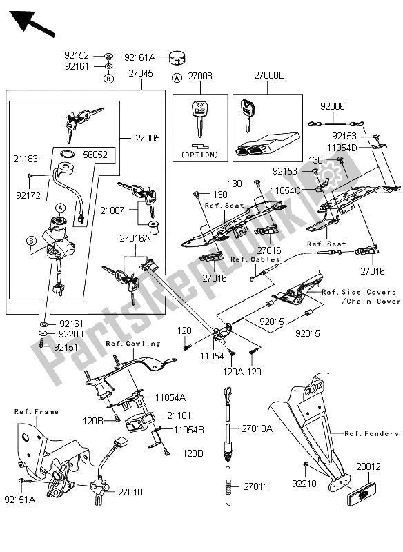 Todas las partes para Switch De Ignición de Kawasaki Z 1000 2008