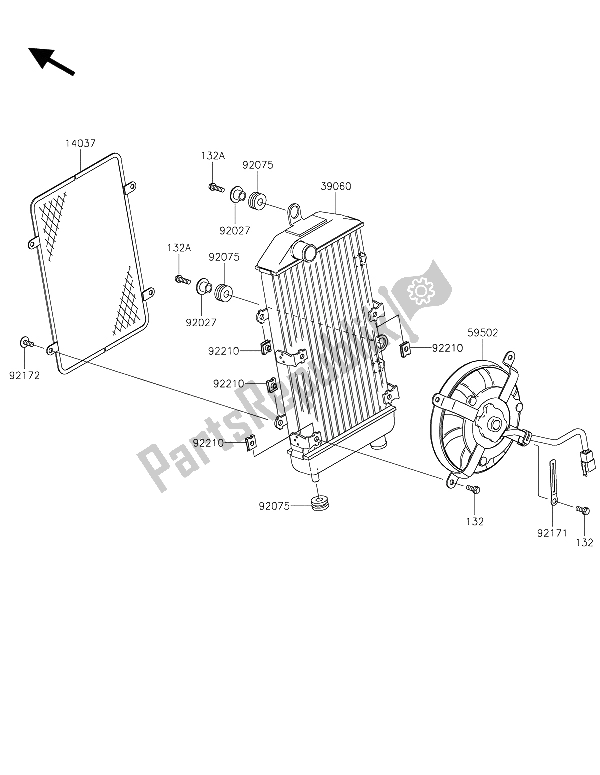 Toutes les pièces pour le Radiateur du Kawasaki Vulcan 900 Classic 2015