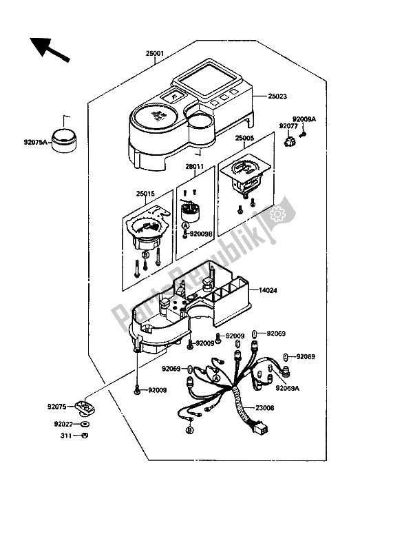 All parts for the Meter(s) of the Kawasaki KLR 500 1989